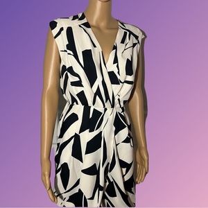 NWT Express Black & White Geo Print Sleeveless Dress, Women’s S